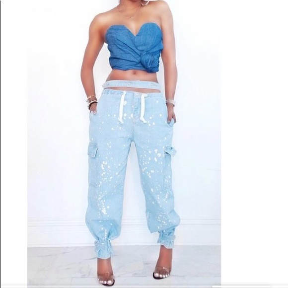 ⚡️⚡️BRAND NEW/ Retractable Ankle Cargo Jeans - Picture 2 of 12